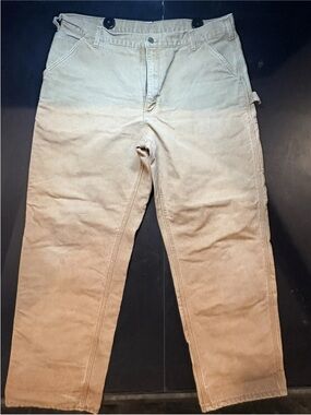 MENS 42 x 32 - Carhartt   Duck Flannel Lined Dungaree Fit Work Pants USA vintage